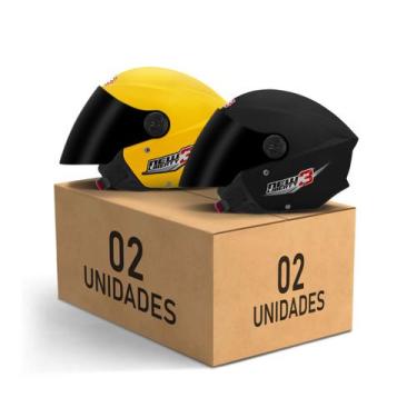 Imagem de Kit 2 Capacetes New Liberty 3 Aberto Viseira Fumê Pro Tork Masculino F