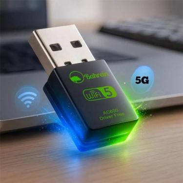 Imagem de Adaptador Usb 2 Em 1 Receptor Bahrein Wireless 600mbps Dual - Congratu