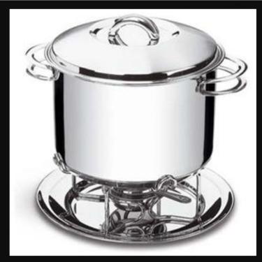 Imagem de Rechaud Redondo Solar Inox para Manter Alimentos Aquecidos em Aço Inox com Fundo Triplo para Buffets Inox Tramontina