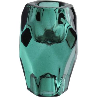 Imagem de CASTIÇAL DECORATIVO PORTA VELA HOME&CO VIDRO 8x5x5cm TURQUESA
