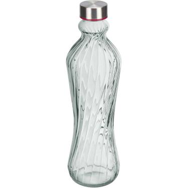 Imagem de KIT 3 GARRAFAS ÁGUA SUCO LEITE HOME&CO VIDRO COM TAMPA 1 LITRO 31x9x9cm TRANSPARENTE