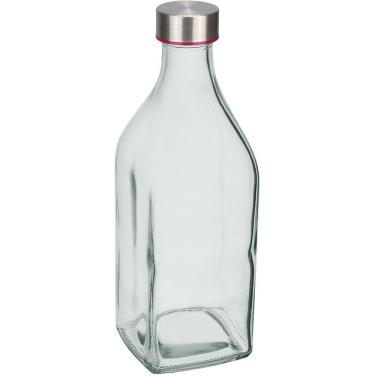 Imagem de KIT 3 GARRAFAS DE ÁGUA SUCO LEITE HOME&CO VIDRO 1 LITRO 25x9x9cm TRANSPARENTE COM TAMPA