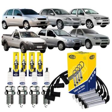 Imagem de Kit Cabo E Velas Corsa Blazer S10 8v Eletrodo Baixo - MAGNETI MARELLI
