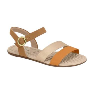 Imagem de Sandália Feminina Rasteira Modare 7163.129 Cor:Camel Dourado Tangerina