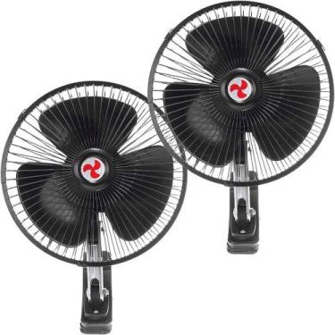 Imagem de Kit 2 Mini Ventilador Veicular Carro Caminhão ônibus De 20cm - OUTRAS 