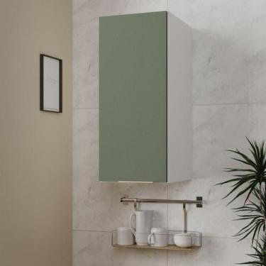 Imagem de Armário Aéreo 1 Porta 30cm Ipanema CabeCasa MadeiraOriginals Verde Fol