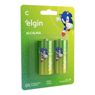 Imagem de Pilha Alcalina Tipo C Elgin Cartela Com 02 Unidades