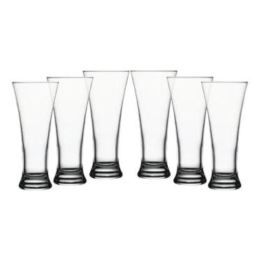 Imagem de JG 6 COPOS DE CERVEJA PASABAHCE EM VIDRO 300ml