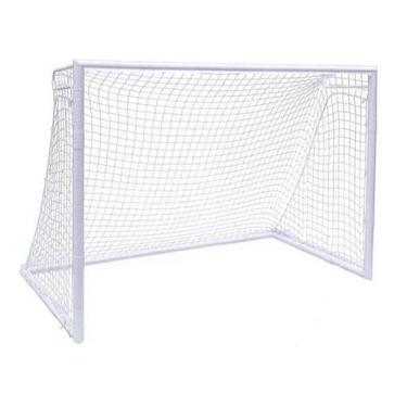 Imagem de Rede para Gol Futebol Society 6 x 2,2 x 1,5 m Fio 4.0 Pangué, Branco, 