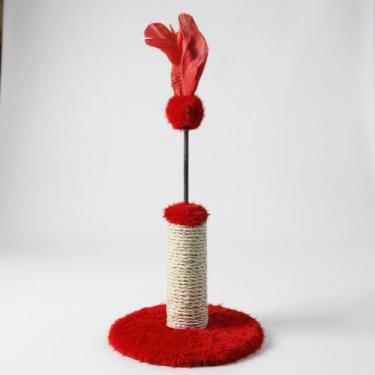 Imagem de Arranhador para Gatos Medio com Brinquedo - São Benedito, Vermelho