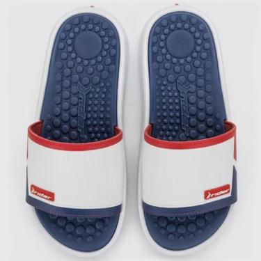 Imagem de Chinelo Rider Slide Pump II Masculino - Branco e Azul, 40
