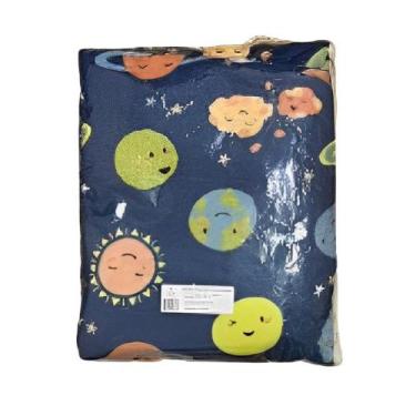 Imagem de Cobertor Manta Dardara Bebe Estampado Com Pele De Carneiro, Planetas
