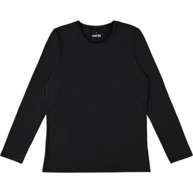 Imagem de Camiseta Manga Longa em Malha com Proteção UV 50+ Preta - ENFIM, G