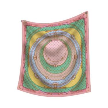 Imagem de Lenço De Seda Estampado Floral 90CM Para Mulheres, Lenço Quadrado, Xal