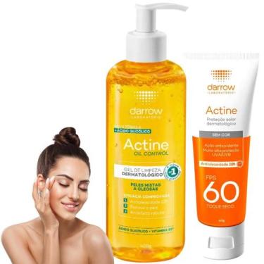 Imagem de Kit Darrow Actine Oil Control Gel de Limpeza Protetor Solar Facial Sem
