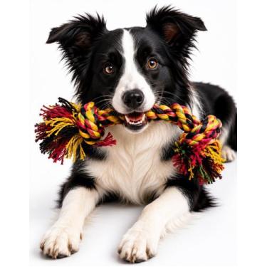 Imagem de Brinquedo Mordedor Corda Fio Dental Bone Pet Cachorro 19cm - Animaliss