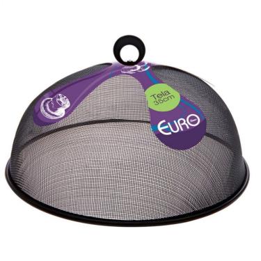 Imagem de Tela Protetora para Alimentos UTS5880 Aço Inox 35cm Proteção Contra Insetos Lavável Preto Euro Home