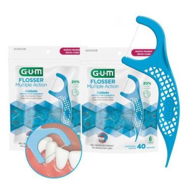Imagem de Kit Fio Dental com Haste Gum Flosser Multiple Action para Gengivas Sen