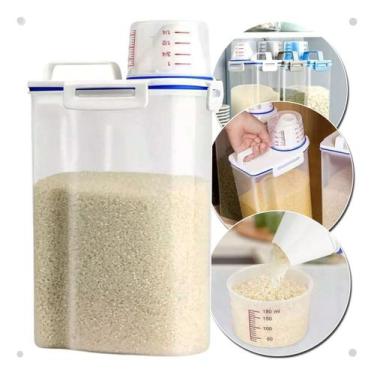 Imagem de Dispenser Para Ração Com Tampa Medidora 2,5L RE267 Snel Home - Snel Fe