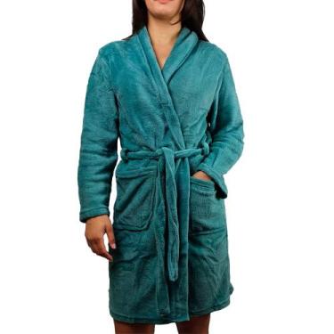 Imagem de Roupão Kimono Felpudo Unisex Microfibra Macio Pós Banho - Camesa, Verd