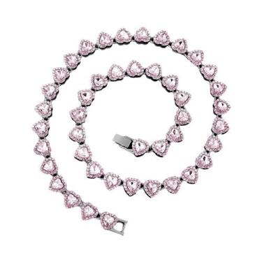 Imagem de Conjunto De Colar E Pulseira De Corrente Estilo Hip Hop Rock Com Coraç