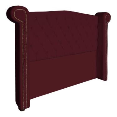 Imagem de Cabeceira Estofada Sienna Para Cama Box Casal 140 Cm Suede Vermelho Bo