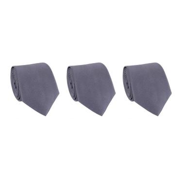 Imagem de Kit 3 Gravatas Social Masculina Slim Lisa Padrinho Casamento Noivo Trabalho Congresso Tons de Cinza