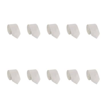 Imagem de Kit 10 Gravatas Masculina Social Slim Premium Tons Classicos Lisa Elegante Padrinhos Formatura Trabalho