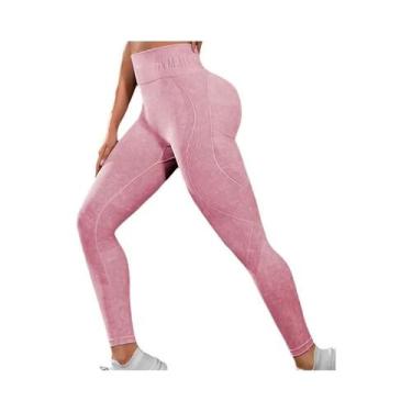 Imagem de Leggings De Yoga Femininas De Cintura Alta Sem Costura, Efeito Levanta