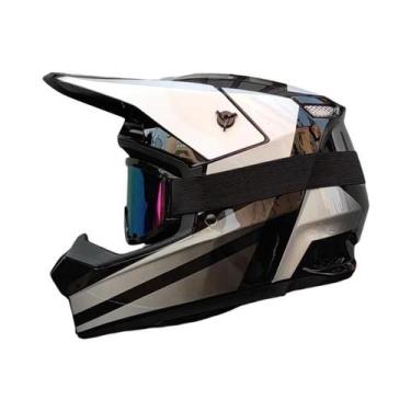 Imagem de Capacete De Motocicleta Off-Road Para Jovens Aprovado Pelo DOT Com Ócu