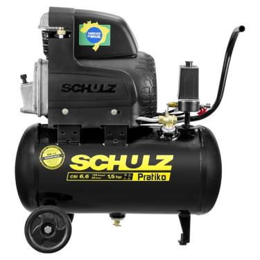 Imagem de Compressor de Ar Portátil Pratiko CSI 6,6 20L Motocompressor com Roda Cinza Schulz 220V