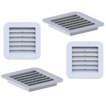 Imagem de Kit 4 Grades Ventilação Quadrada Encaixe 13x13 Exaustores - MARELAGO