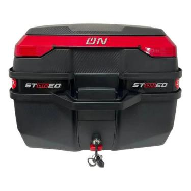 Imagem de Baú Bauleto Para Moto Stoned Tracker 37 Litros Com Base Universal Pret