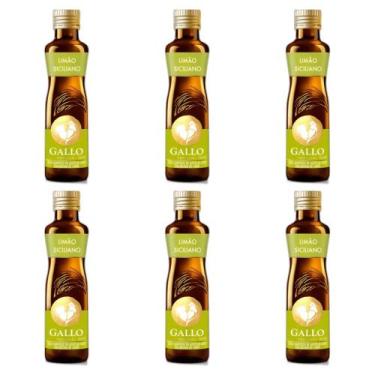 Imagem de Kit 06 Azeite Gallo Extra Virgem Limão Siciliano Vidro 250 ml