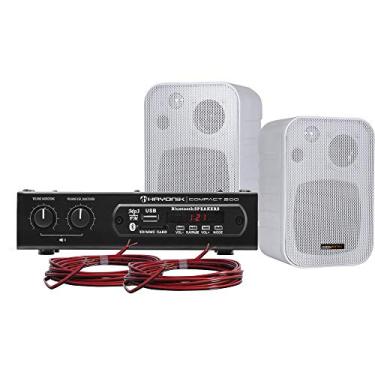 Imagem de Kit Som Ambiente 200W Musical, Hayonik, Ambience 2000 Branco Bluetooth, 20 W