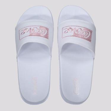 Imagem de Chinelo Coca Cola Medley Box Slide Feminino Branco - Coca-Cola