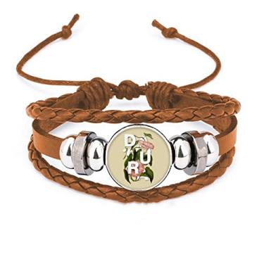 Imagem de un brand Pulseira de couro com flores misteriosas Art Deco Fashion