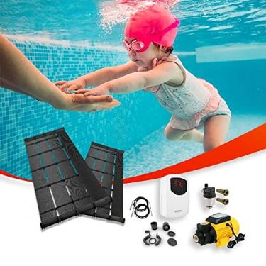 Imagem de Kit Aquecedor Solar para Piscinas de até 10m² ou 14mil litros TekSol com Controlador de Aquecimento Bivolt e Motobomba