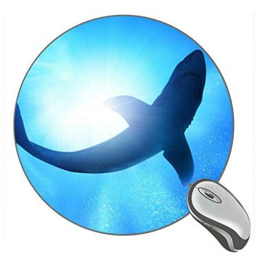 Imagem de Mouse pad de borracha para jogos Underwater Blue Sea Bubbles Shark