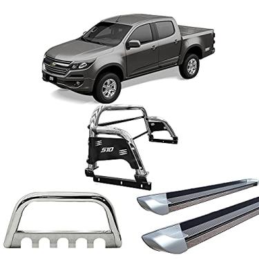 Imagem de Kit Quebra Mato+Estribo Pers +Santo Ant H3 S10 12/20 Cromado