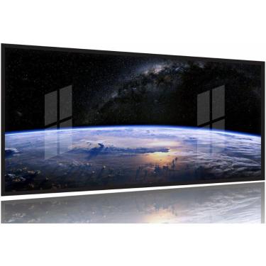 Imagem de Quadro Paisagem Da Terra Vista Do Espaço 130x60 Moldura Preta 2x2