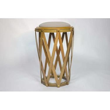 Imagem de Puff Vira Mesa Alto Reverso Linho Cinza 63x42x42cm