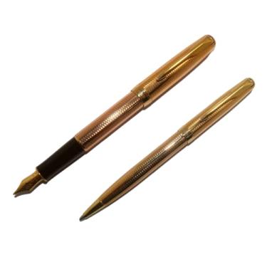 Imagem de Conjunto Caneta Parker Sonnet Esf + Tinteiro Cascade Pena Ouro 18k - New Old Stock