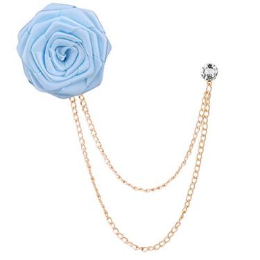 Imagem de MXUHUI Broches de casamento modernos para noivos feitos à mão, broche de flor de rosa, broche de lapela, broche de borla, corrente, acessórios para terno masculino