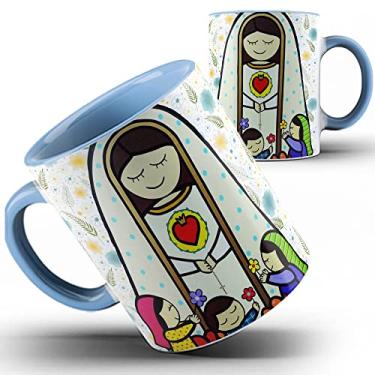 Imagem de Caneca azul Santinha Nossa Senhora de Fátima
