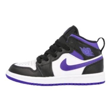 Imagem de Jordan 1 Mid SE Pre School Black/Dark Iris/White