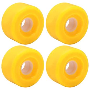 Imagem de Rodas de skate, rodas de skate 80A 70mm lisas 4 peças para substituição de rodas de cruzeiro de longboard(Amarelo)
