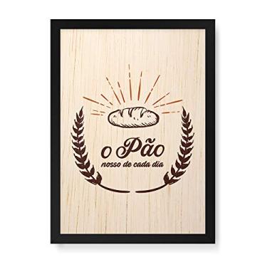 Imagem de Arte Maníacos Quadro Decorativo em Madeira O Pão Nosso De Cada Dia - 23x16,25cm (Moldura caixa em laca preta)