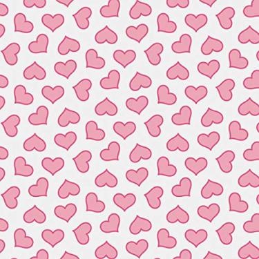 Imagem de Placa em EVA Estampado, Make +, 2 mm, Branco com Corações Rosa, 60x40cm, Pacote com 5