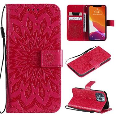 Imagem de Fansipro Capa de telefone carteira folio para LG K3 2017, capa fina de couro PU premium para K3 2017, 2 compartimentos para cartão, ajuste exato, vermelho
